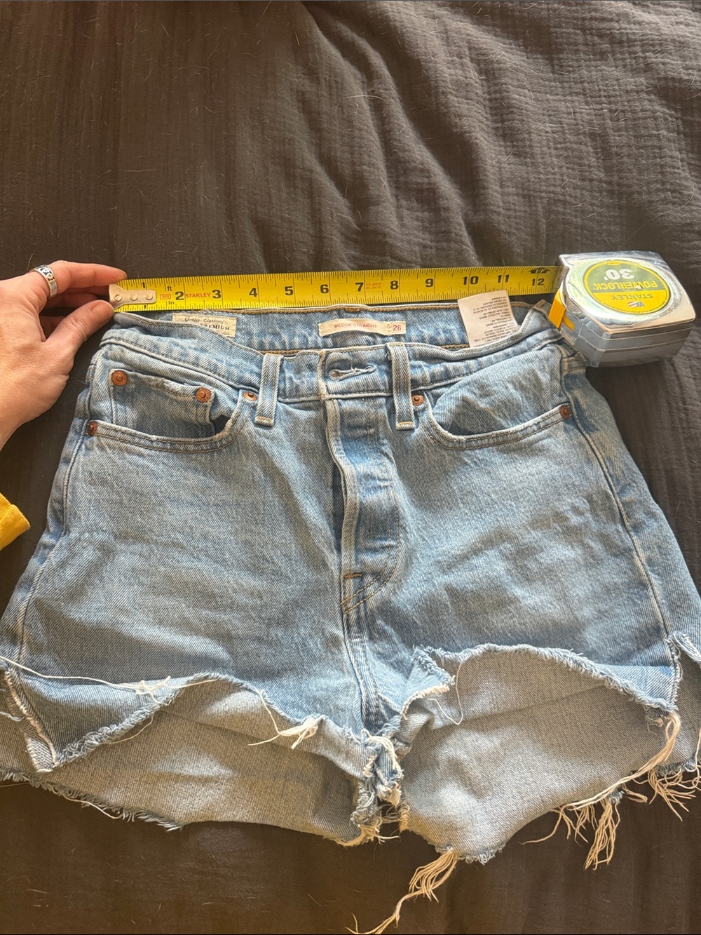 Custom cut off Light Blue levis Cutoff Shorts - Women